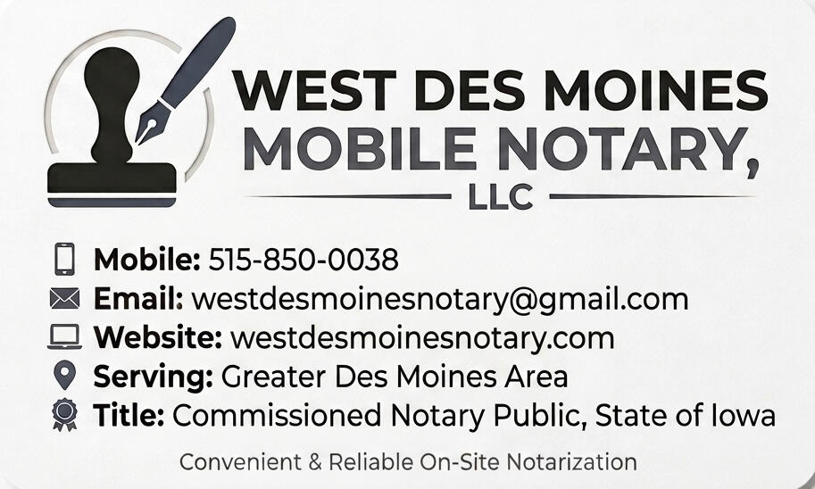 See Why Locals Rate Us 5â on Google West Des Moines Notary Mobile Notary